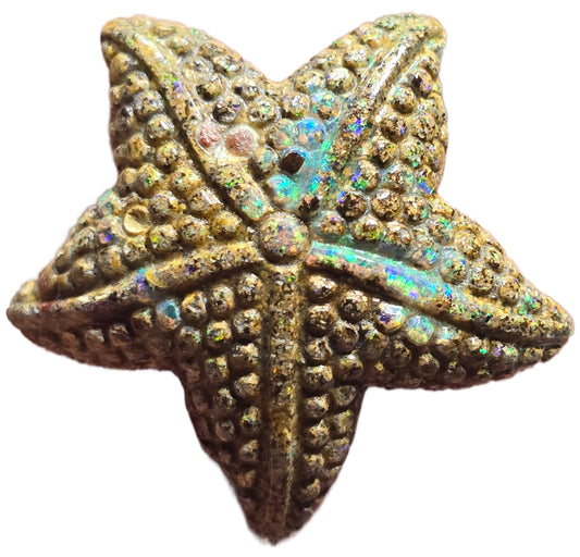 Exquisite 9.00 Ct Australian Boulder Opal Matrix Starfish Carving