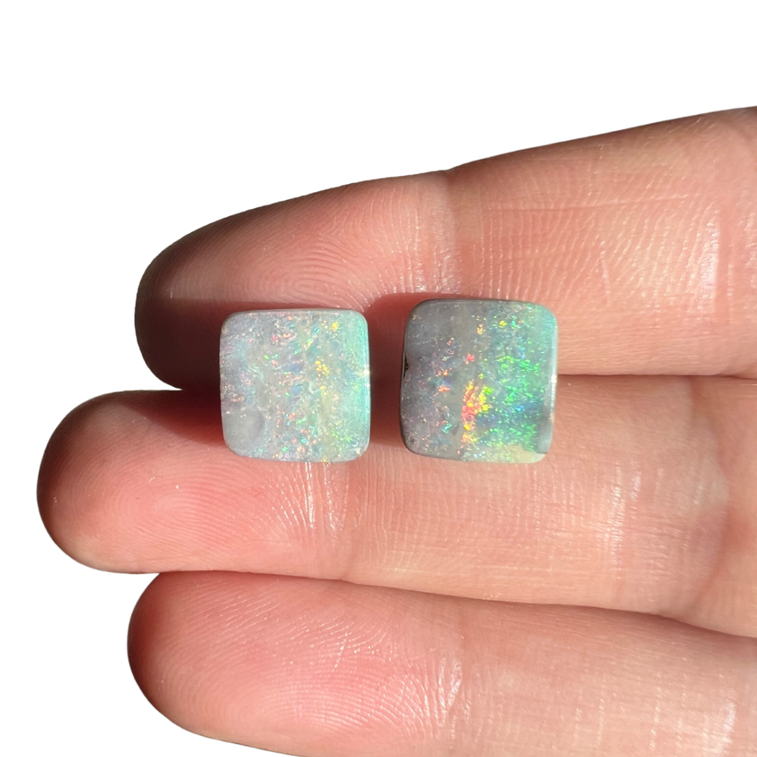 8.37 Ct rectangle boulder opal pair