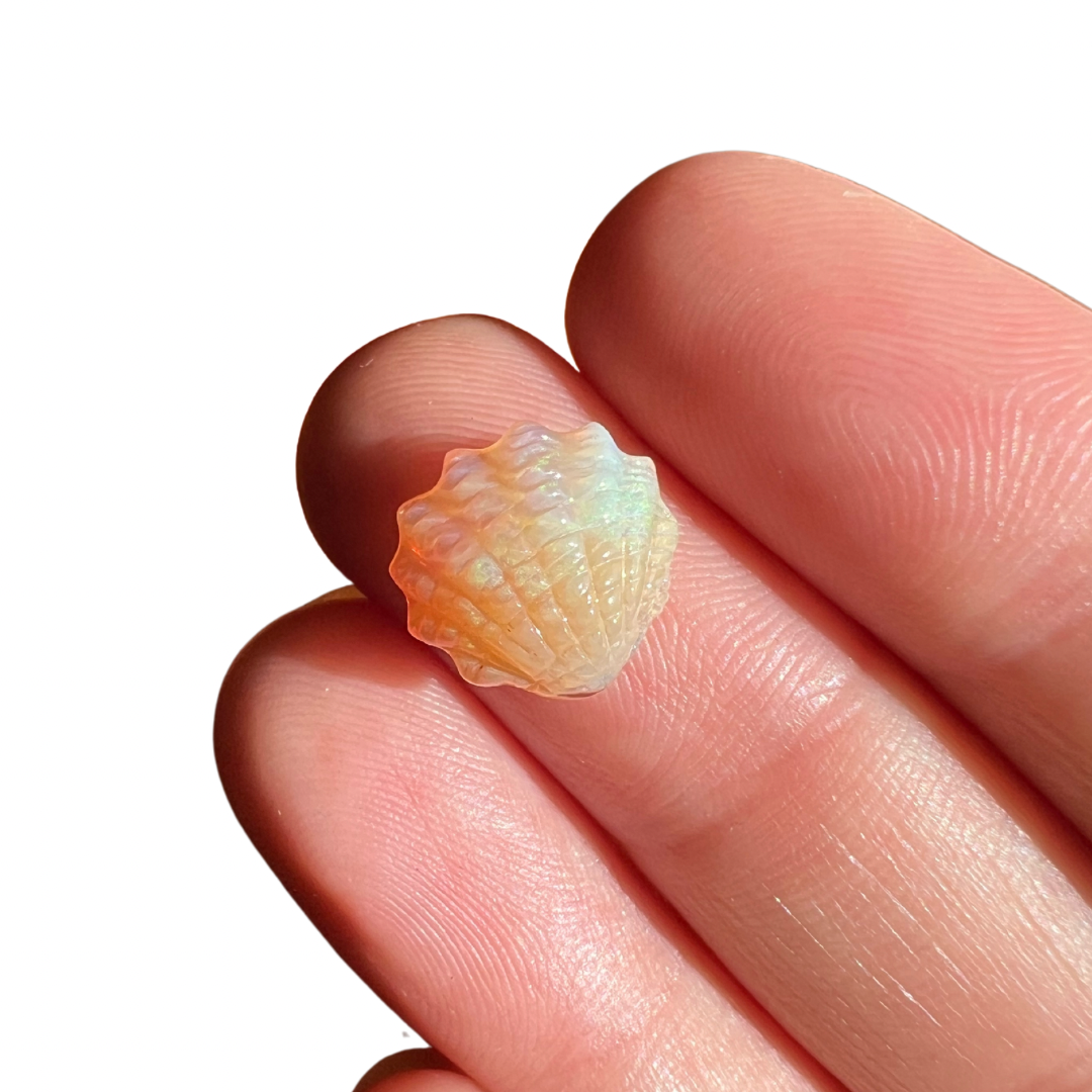 2.85 Ct crystal opal shell carving