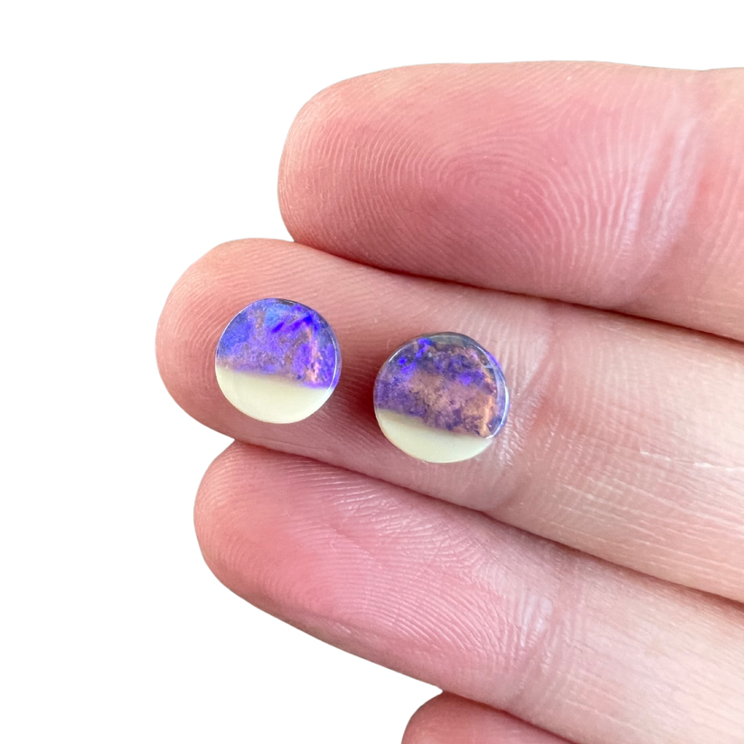 2.31 Ct small purple boulder opal pair