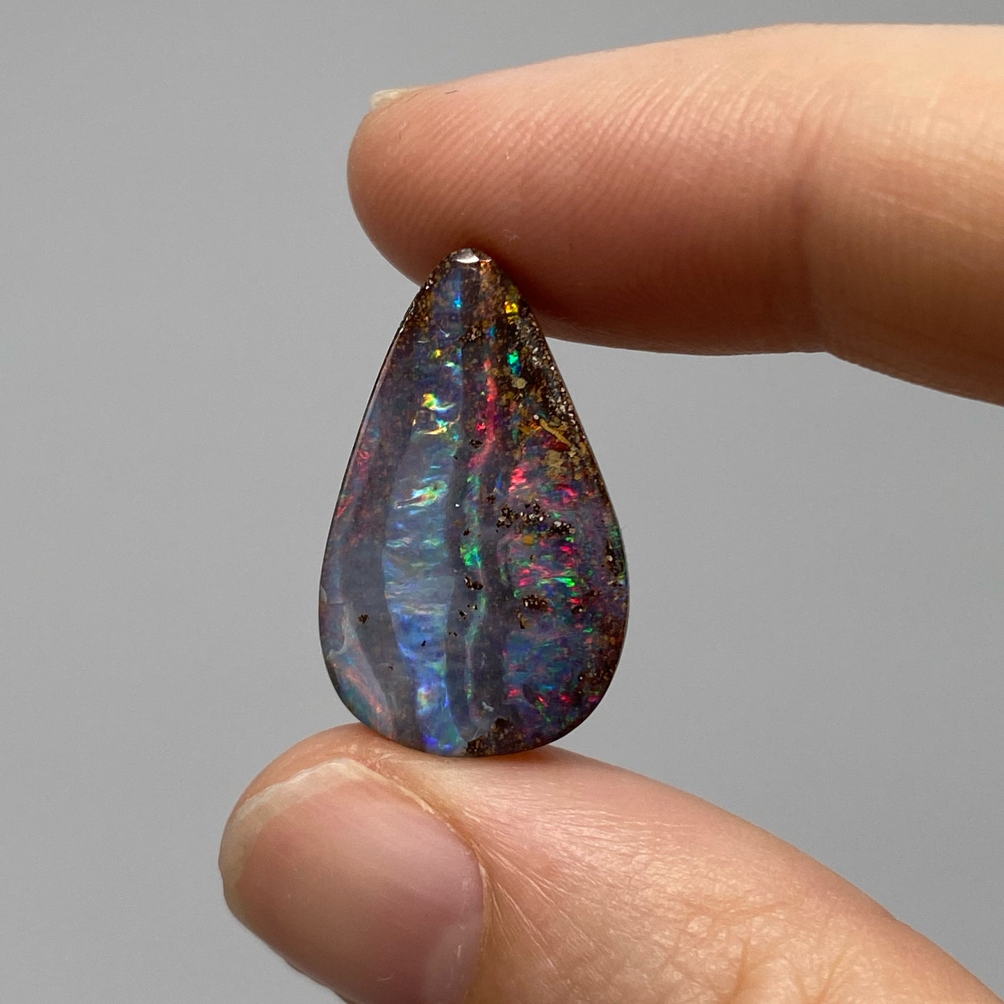 9.70 Ct teardrop boulder opal