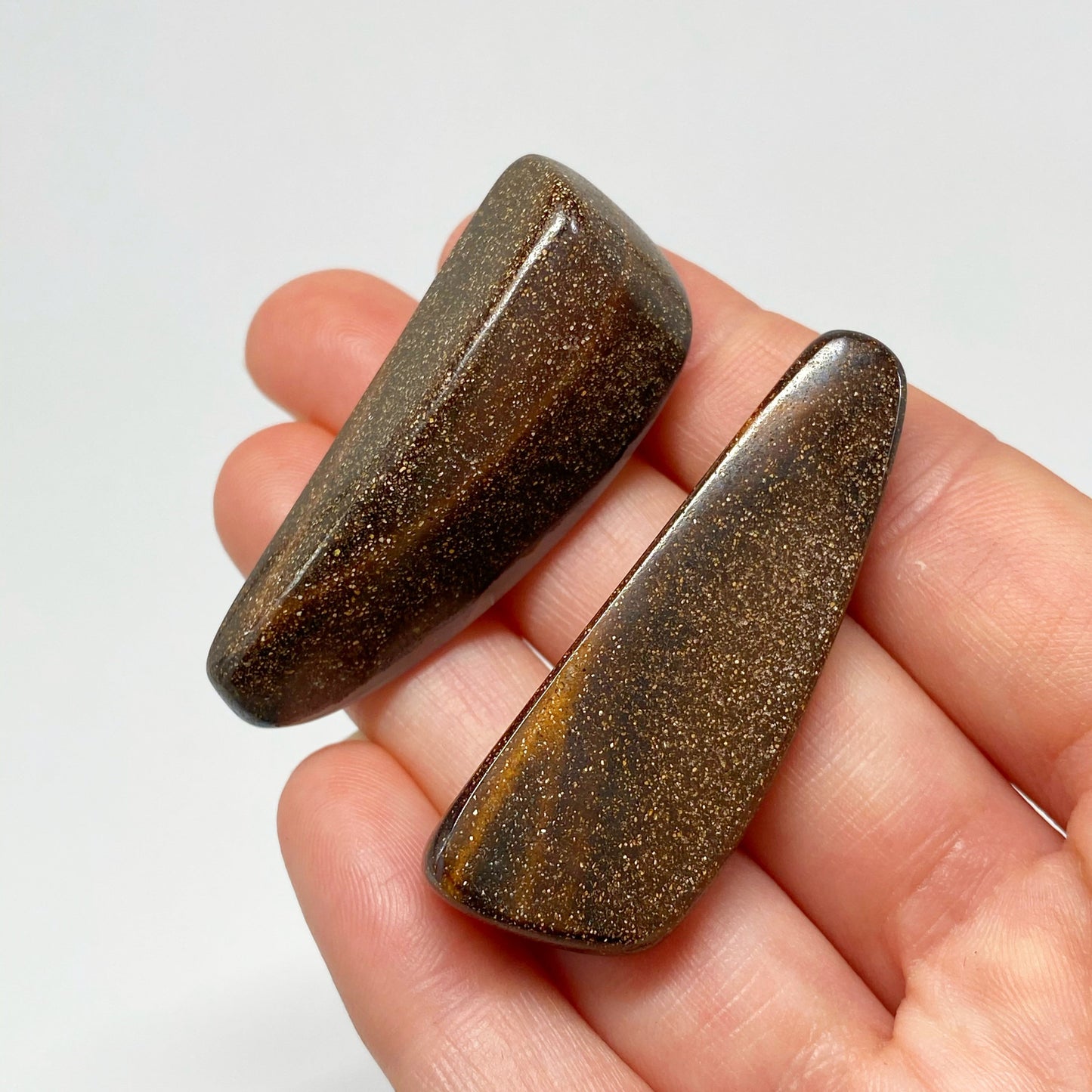 Australian Boulder Opal - 136 Ct small pastel boulder opal 'split' specimen pair - Broken River Mining