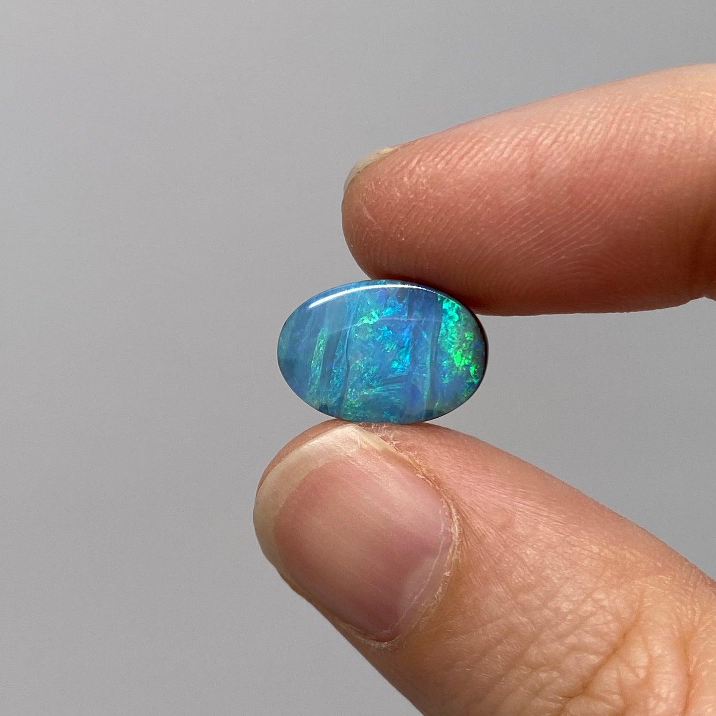 4.22 Ct green-blue oval boulder opal